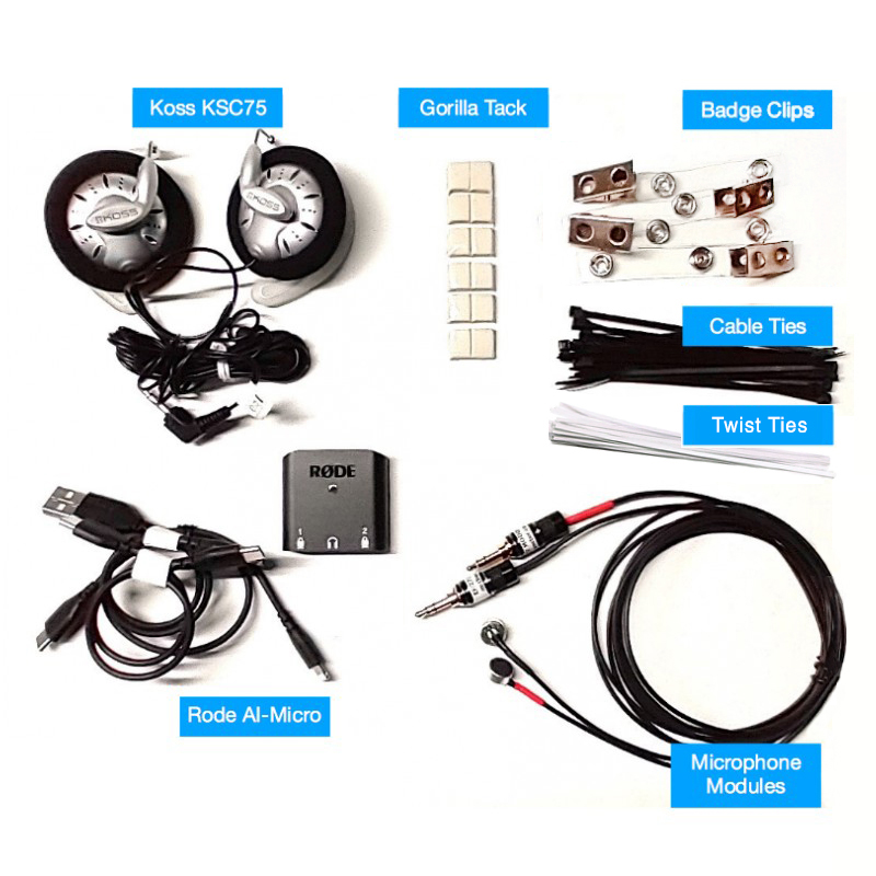 Binaural Headset Kit Components - from MicBooster